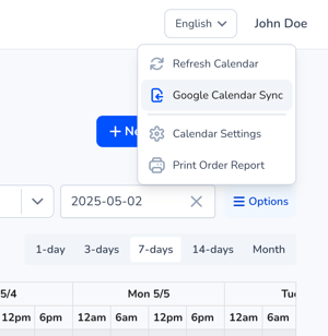 Google calendar sync
