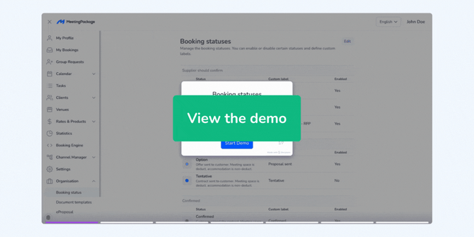 Org - Booking statuses