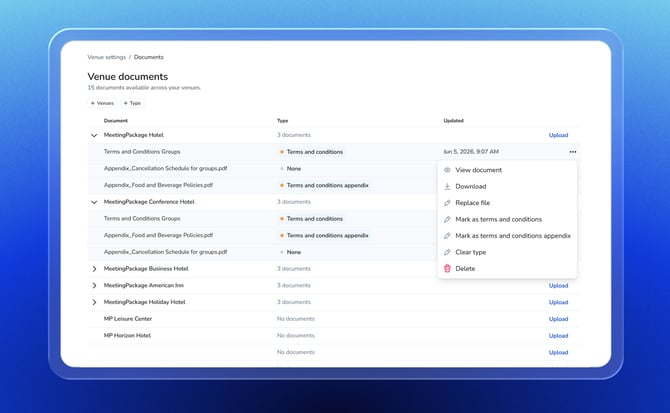 Venue Documents Management