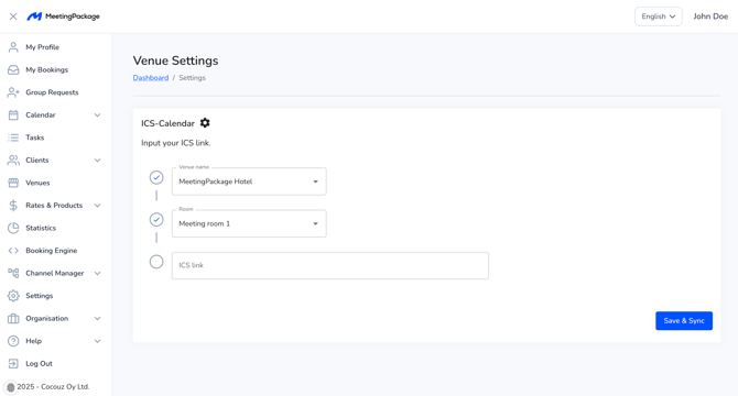 settings ICS calendar